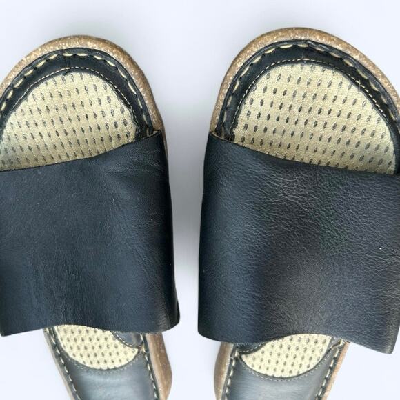 Born Women's Playa Basic Black Leather Slide Comfort Sandals sz 6 Beachy Summer - Picture 5 of 9